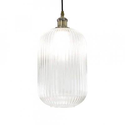 Suspension vintage en verre strié, CHAMBRET C-CREATION