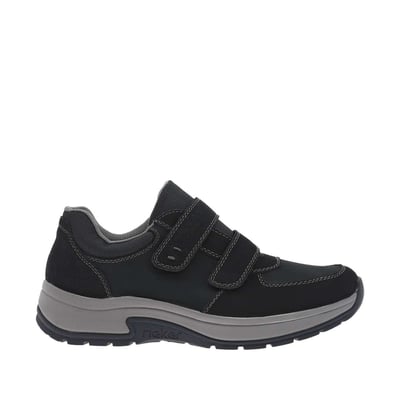 Sneakers en cuir bleu marine à talon plat pourvues de bandes auto-agrippantes RIEKER