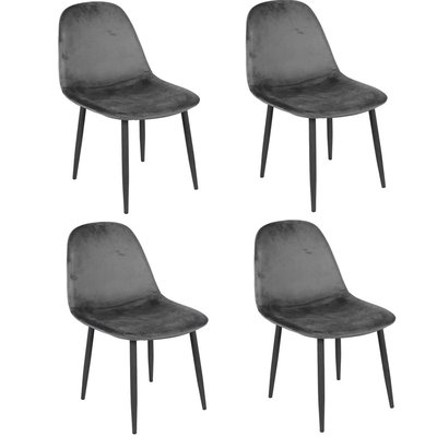 Lot de 4 Chaises de table design velours Inoui TOILINUX