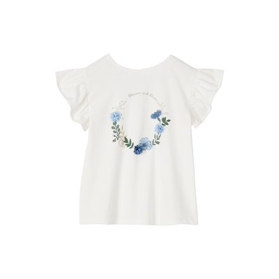 Tee-shirt couronne fleurs en relief et paillettes VERTBAUDET