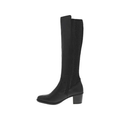 Bottes en cuir nubuck taupe à talon décroché moyen munies d'un zip latéral RIEKER