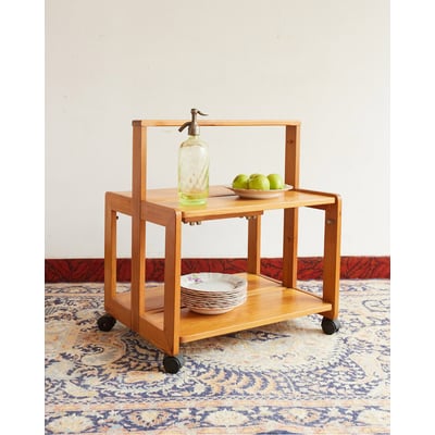 Desserte pliante en pin massif Henriette N°222 - Bon état DEBONGOUT