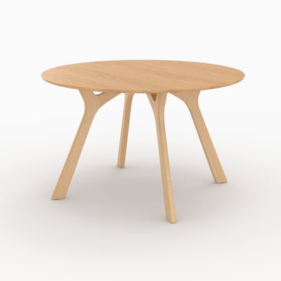 Table ronde 4 personnes en bois d'hévéa massif et placage en chêne D120 cm - IZZI MAISON PAVANE