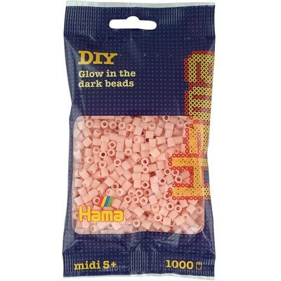 Sachet 1000 perles plastique Midi mix Rose phosphorescent HAMA