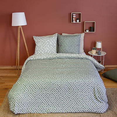 Parure imprimée housse de couette microfibre, Parchemin C DESIGN HOME TEXTILE