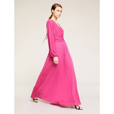 Robe longue drapée en jersey fil textile MOTIVI