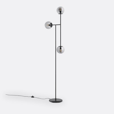 Lampadaire métal acier et verre fumé, Atea LA REDOUTE INTERIEURS
