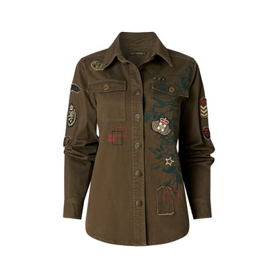 Chemise brodée militaire avec badges tendance JOE BROWNS