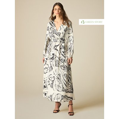 Robe longue en satin fantaisie OLTRE