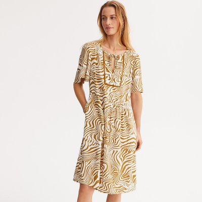 Vestido midi evasé, animal print ANNE WEYBURN