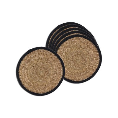 Sets de table ronds en jonc naturel et jute teinté (Lot de 6) AUBRY GASPARD
