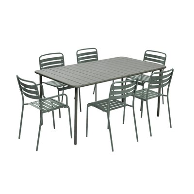 Table de jardin métal 4 chaises 2 fauteuils AMÉLIA SWEEEK