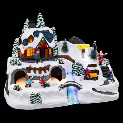 Village de Noël animé 12 LED  + transfo FEERIC LIGHTS & CHRISTMAS