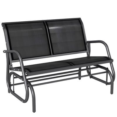 Fauteuil à bascule d'extérieur Métal Noir OUTSUNNY
