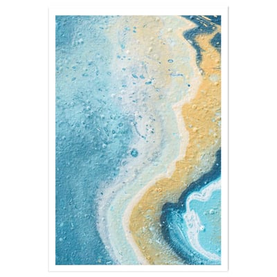 Affiche abstraite blue paint bubble HEXOA