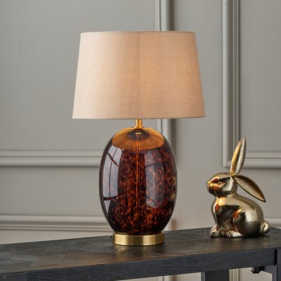 Tortoiseshell Glass Tall Table Lamp SO'HOME