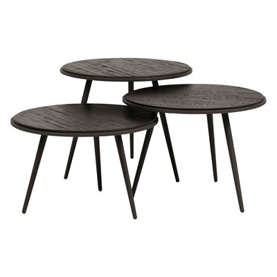 Tables basses gigognes teck recyclé 54cm - Set de 3 Bronx ZAGO