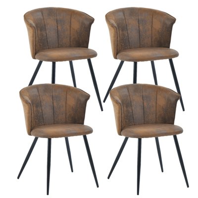 Lot de 4 chaises de salle à manger fauteuil rétro industriel,DONCIC MEUBLES COSY