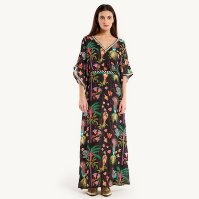Robe longue à motifs tropical MANDEL WILD