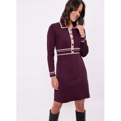 Robe maille compacte col chemisier MARGAUX PRINCESSE NOMADE