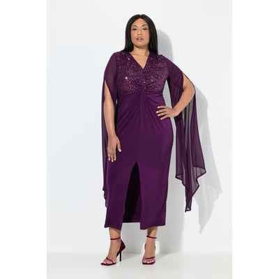 Robe maxi en mousseline, paillettes ULLA POPKEN
