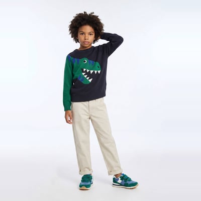 Pantalon chino droit uni, en coton MONOPRIX