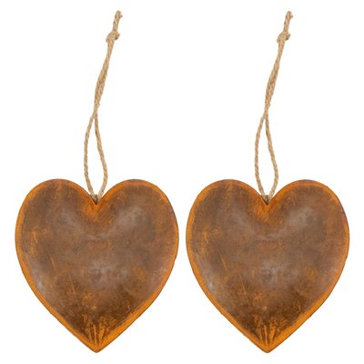 Coeur en métal vieilli Lot de 2 AUBRY GASPARD