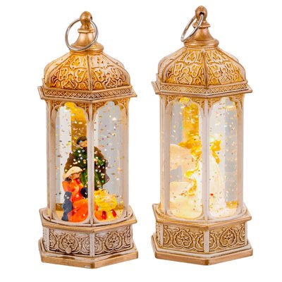 Set de 2 lanternes led Décoration Noël - 5.5x5.5x14cm WADIGA