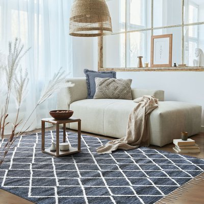 Tapis coton motif croisillons en laine épaisse THE DECO FACTORY