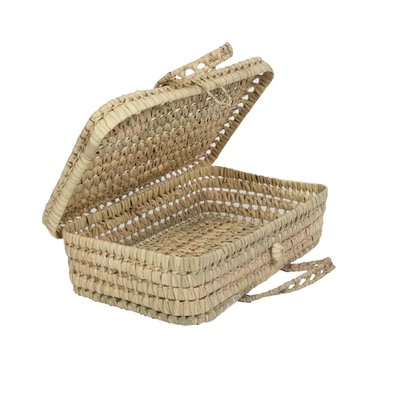 Grande valisette deco rectangle en feuille de palmier VALIO HYDILE