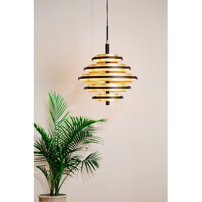 Black Metal and Gold Leaf Pendant SO'HOME