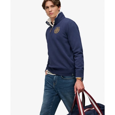 Sweat Gothic Varsity Half Zip Coupe Décontractée SUPERDRY