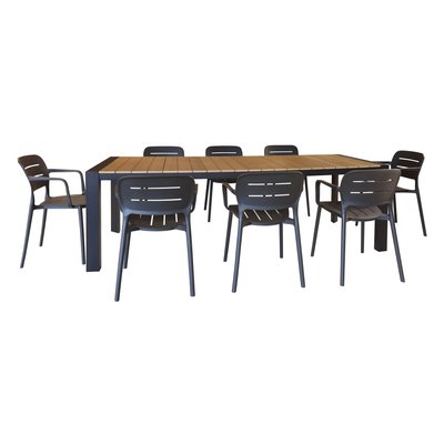 Ensemble de jardin table polywood et fauteuil 8 places NOW'S HOME