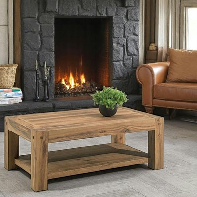 Table basse campagne bois chêne naturel 120 cm FJORD PIER IMPORT