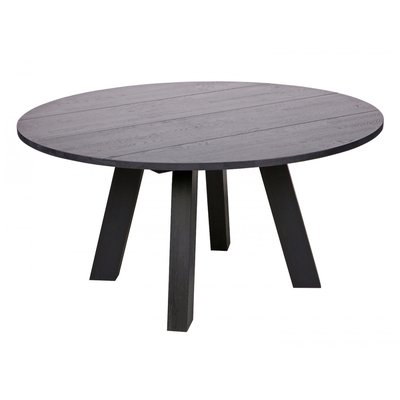 Table à manger rond en chêne 5 couverts Rhonda WOOOD