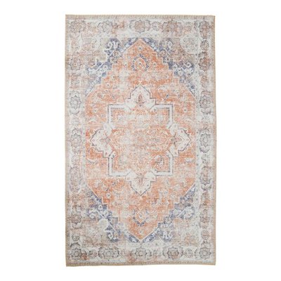 Tapis vintage orange et bleu à motifs traditionnels 200x300 cm FEZ PIER IMPORT