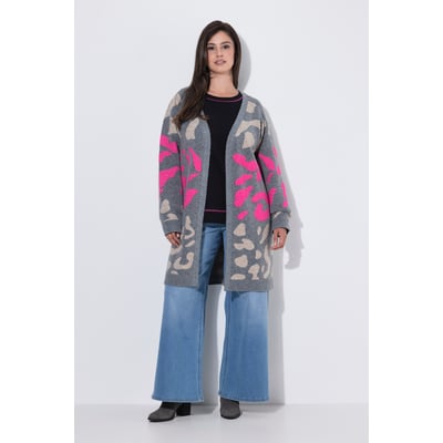 Cardigan long, motif léopard coloré ULLA POPKEN
