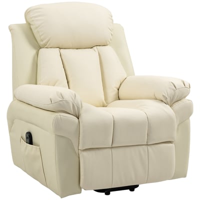 Fauteuil releveur inclinable avec repose-pied ajustable - revêtement synthétique HOMCOM