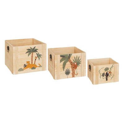 Set de 3 cagettes enfant JUNGLE ATMOSPHERA