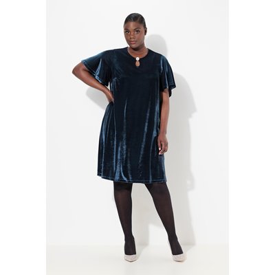 Robe en velours à manches courtes. Décolleté ULLA POPKEN