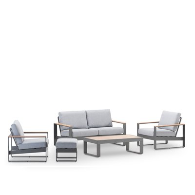 Salon de jardin 4 places avec pouf, MANHATTAN DEFORA HOME