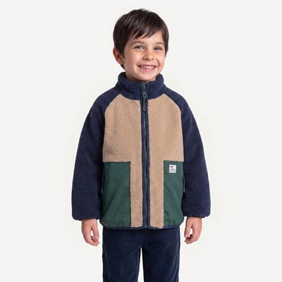 Gilet con collo alto, con cerniera, in sherpa, color block LA REDOUTE COLLECTIONS