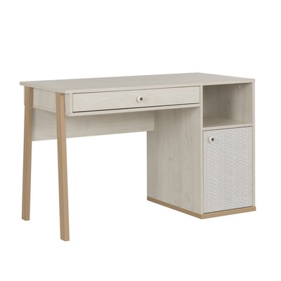 Bureau Alika avec niche, une porte et un tiroir - Fabrication Française CALICOSY