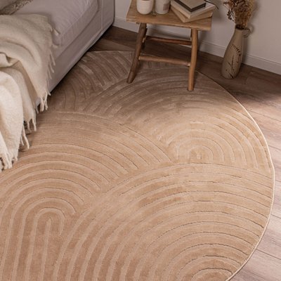 Tapis de salon rond aux motifs arqués BIANCA NAZAR RUGS
