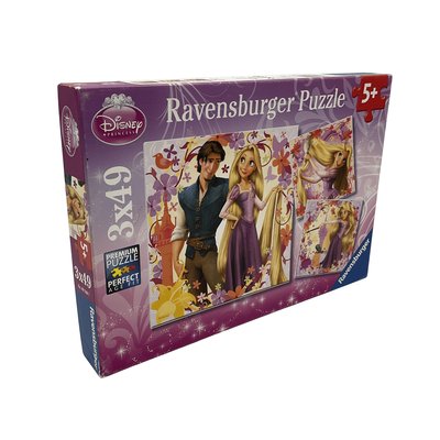 Puzzles 3x49 pièces Raiponce Disney - Bon état RAVENSBURGER