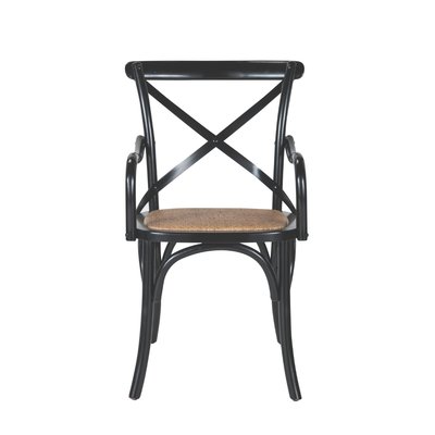 Lot de 6 fauteuils bridge en bois massif et cannage L62 cm - BISTROT SIGNATURE