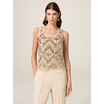 Embroidered tulle top OLTRE