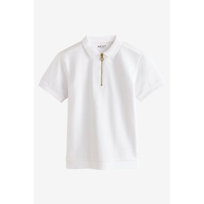 Polo texturé semi-zippé à manches courtes NEXT