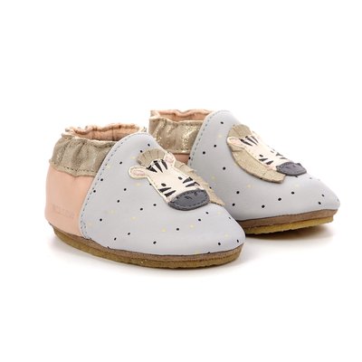 Chaussons Cuir CUTE ZEBRA SEMELLE CREPE ROBEEZ
