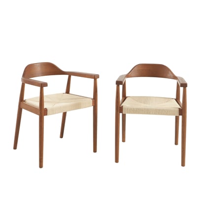 Chaise chêne couleur noyer (lot de 4)  MARTIE SORELH